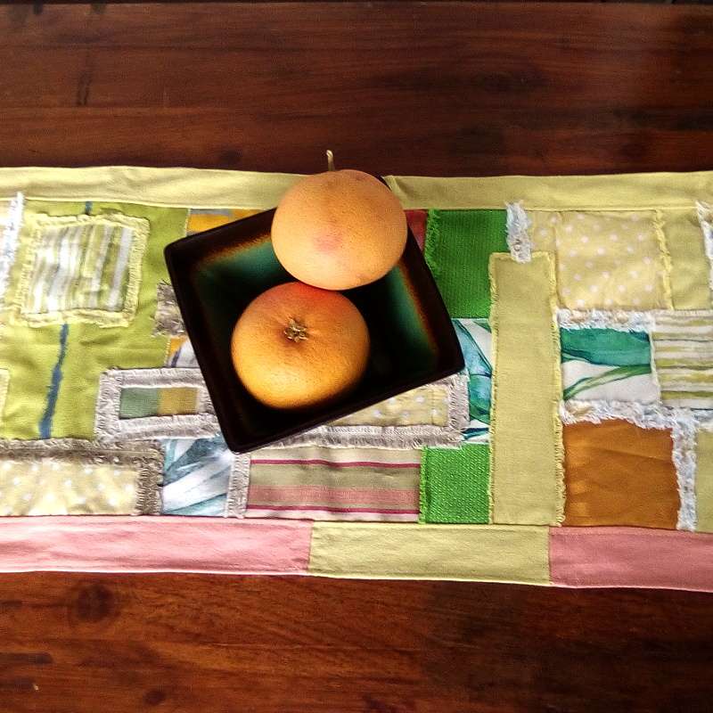 Green and Yellow Yellow Table Runner