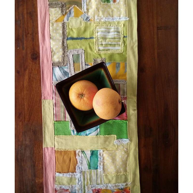 Green and Yellow Yellow Table Runner