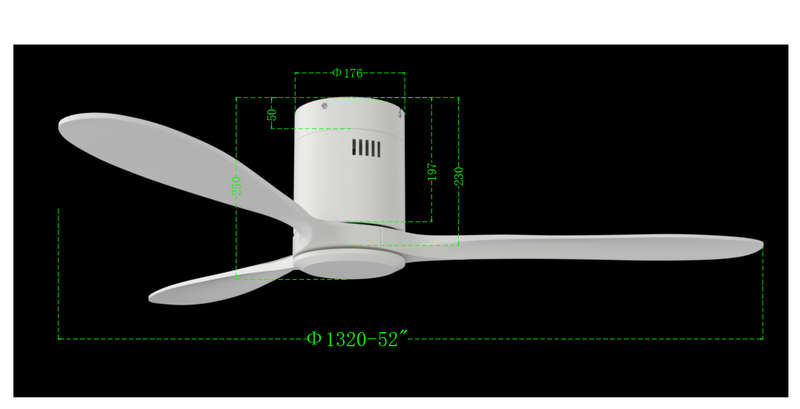 Hugger Remote Ceiling Fan - Solent