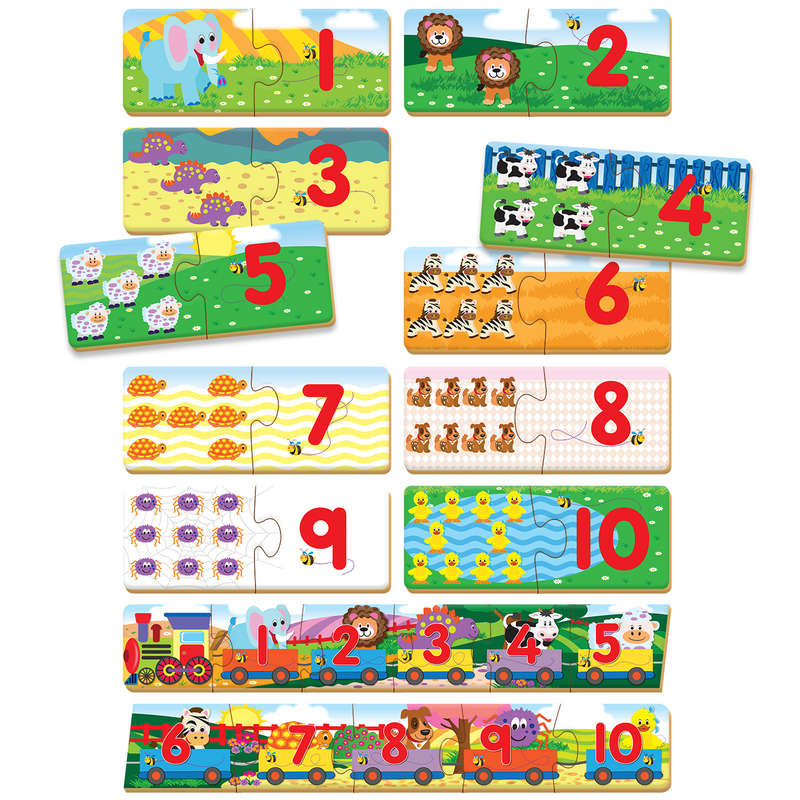 Count to Ten - 1-10 + 11 Piece Train Genuine Wood Puzzle