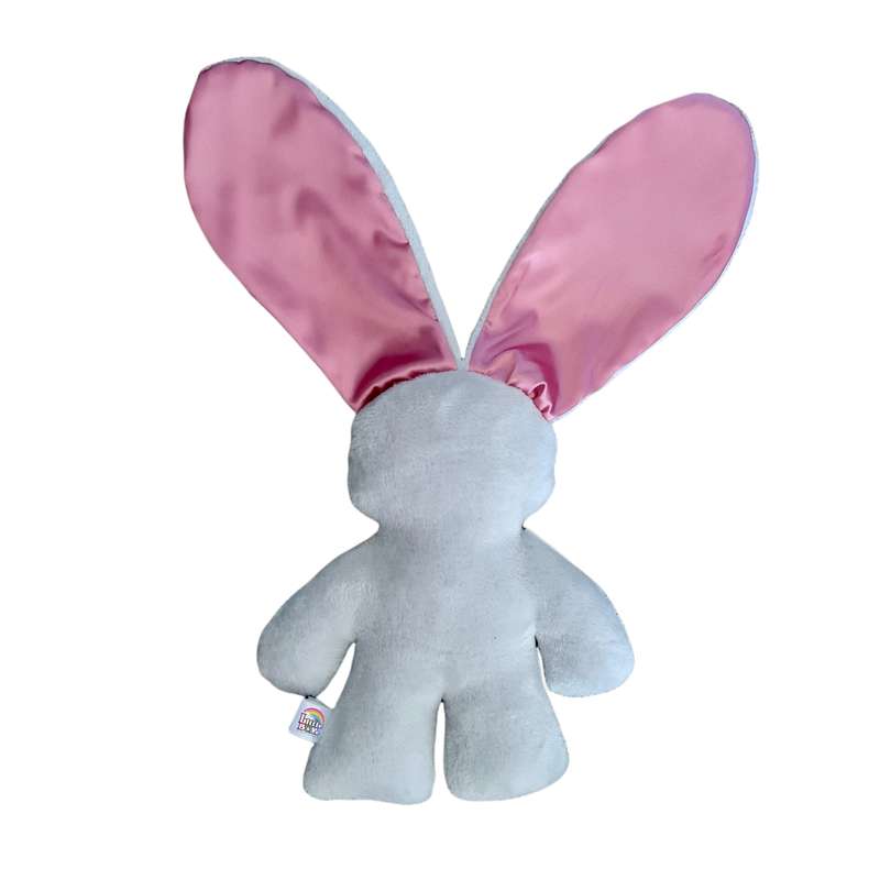 Personalized Grey and Pink Snuggle Bunny