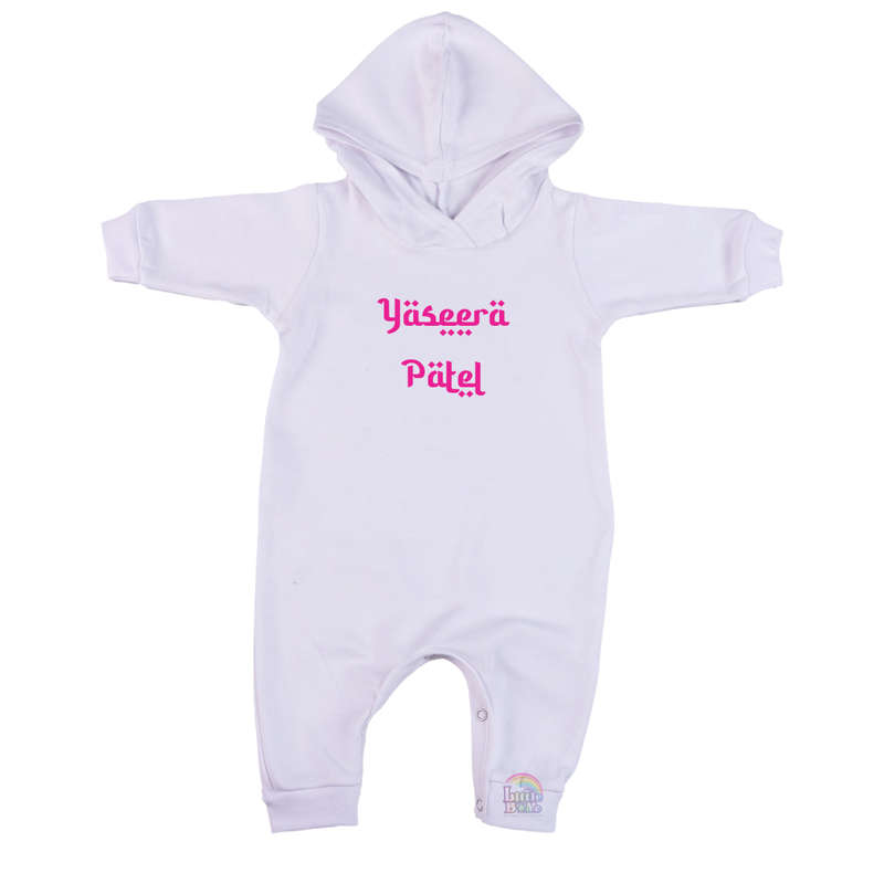 Nme Hooded Romper Eastern Inspired Pink (0-24mnts)