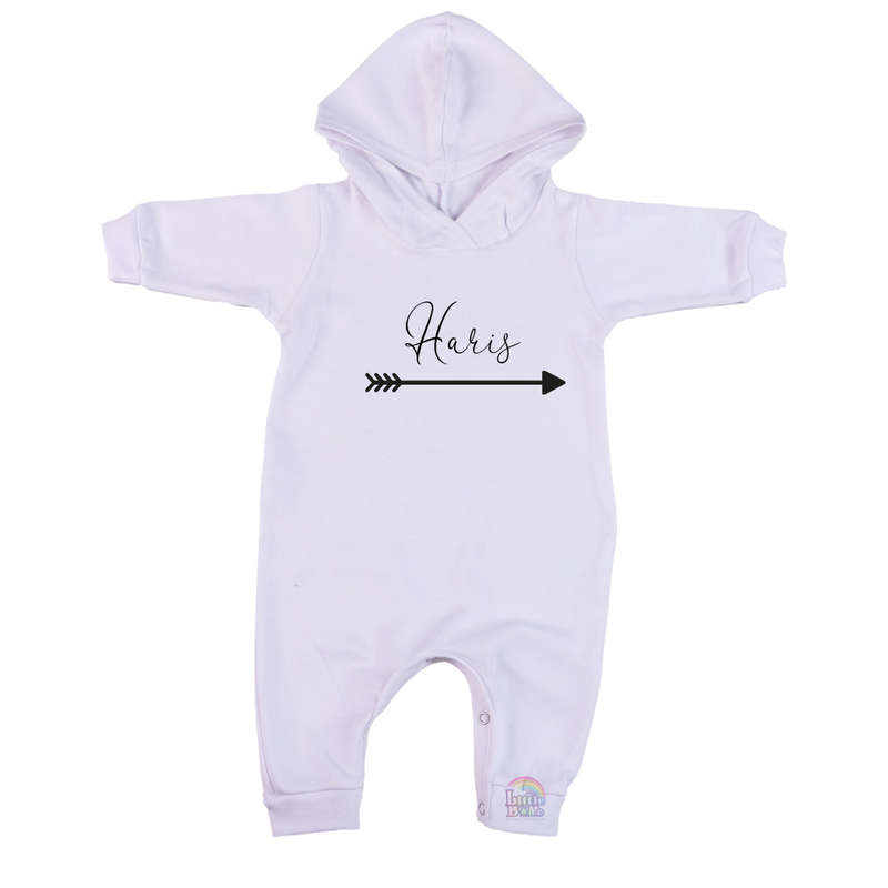 Boy Name Hooded Romper (0-24mnts)