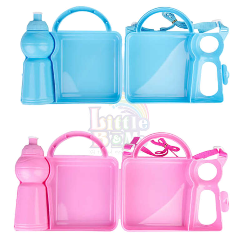 Personalized Carry Along Lunchbox & Bottle - Blue