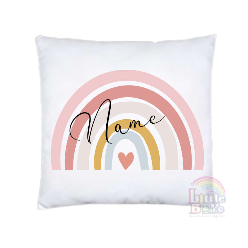 Personalized Pink Rainbow Cushion