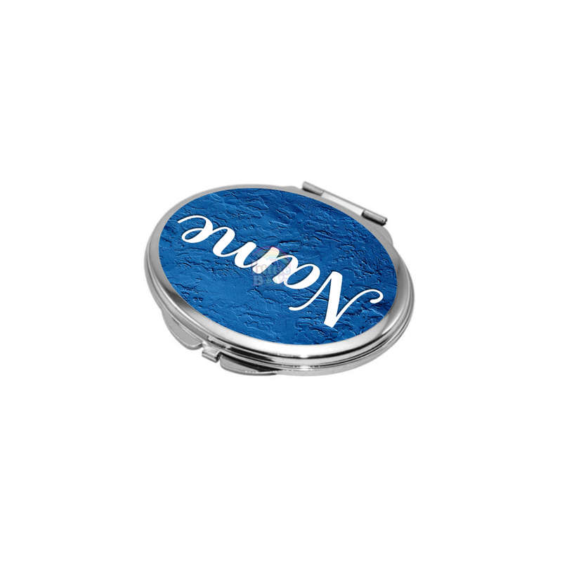 Personalized Compact Mirror - Blue Paint