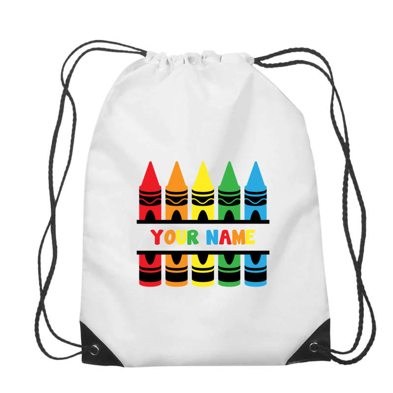 Personalized Crayon Drawstring Bag