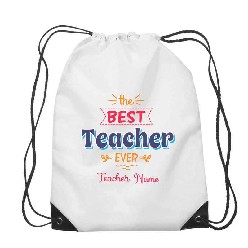 Personalized Teacher Drawstring Bag