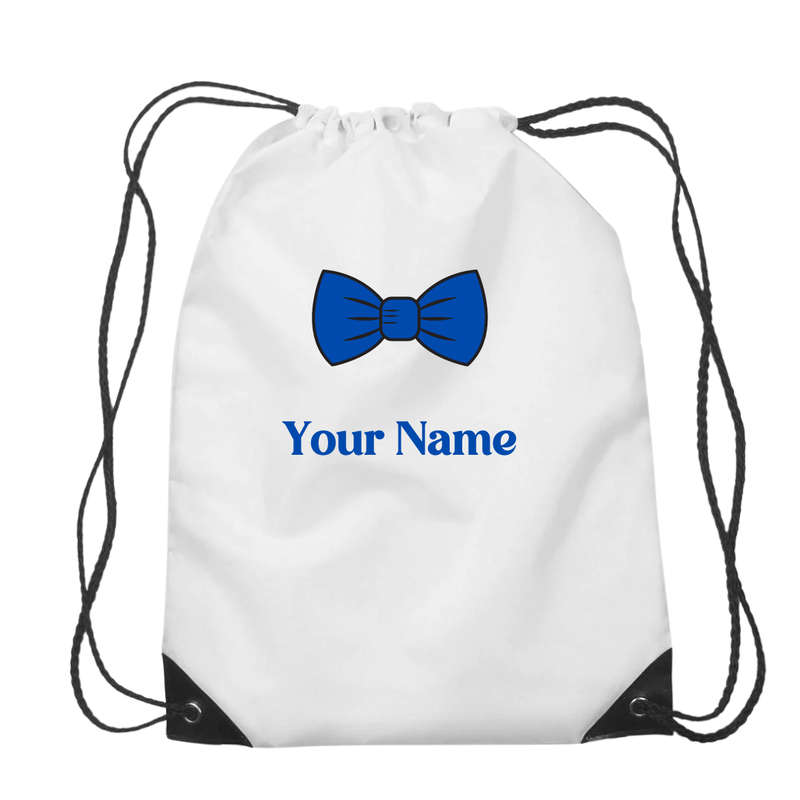 Personalized Bowtie Drawstring Bag