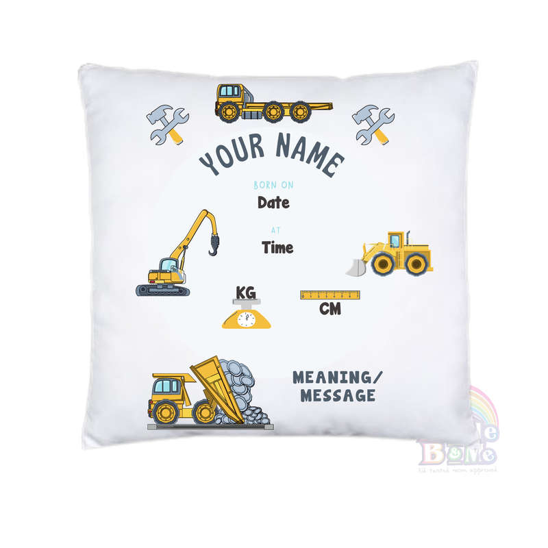 Personalized Birth Announcement Cushion - Construction