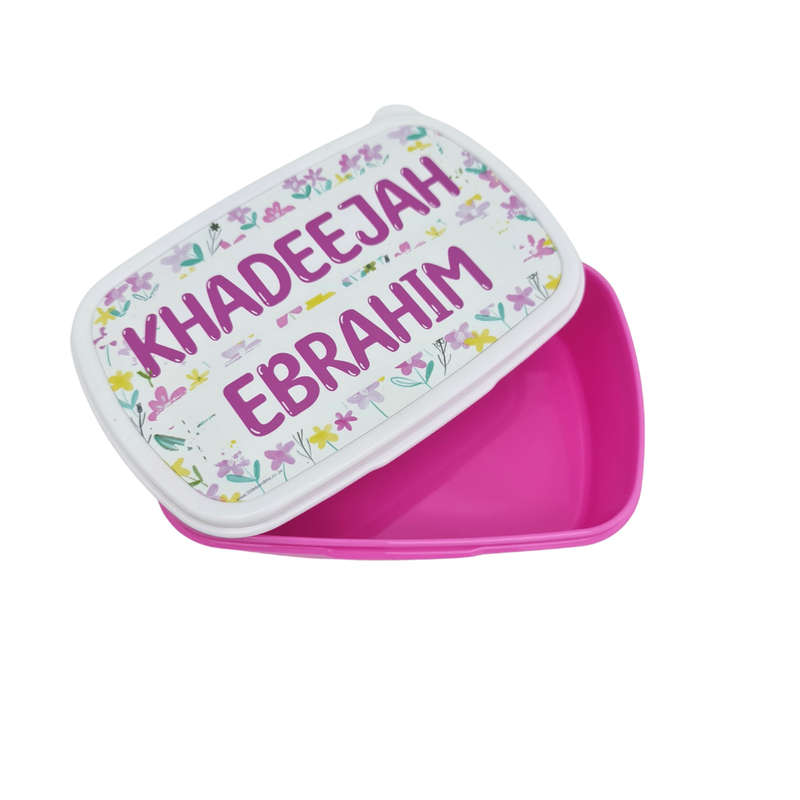 Personalized Rectangle Lunch Box - Floral