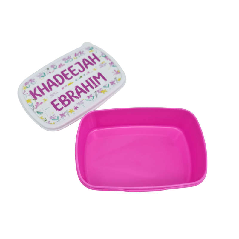 Personalized Rectangle Lunch Box - Floral