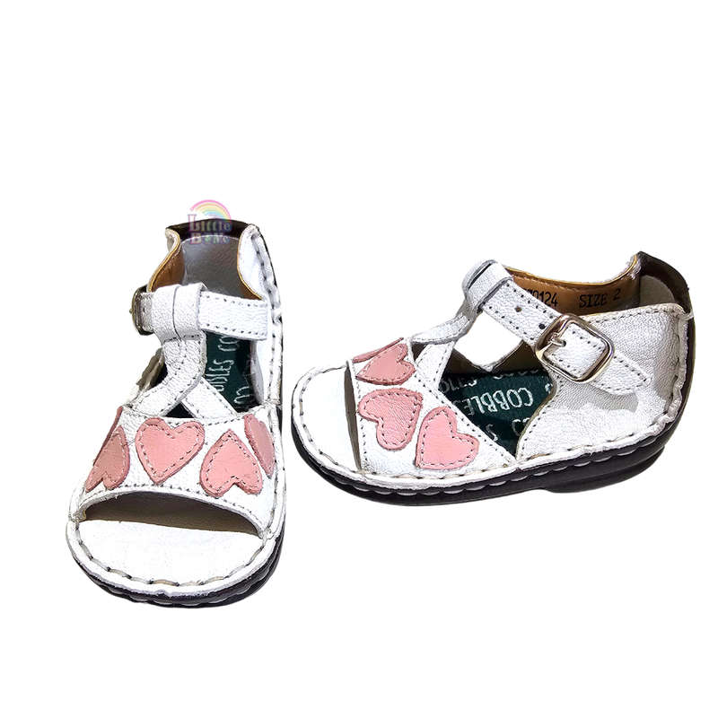 Cobbles - White and Pink Hearts (Size 3)