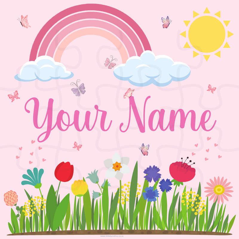 Personalized Wooden 12 Piece Garden Puzzle Square