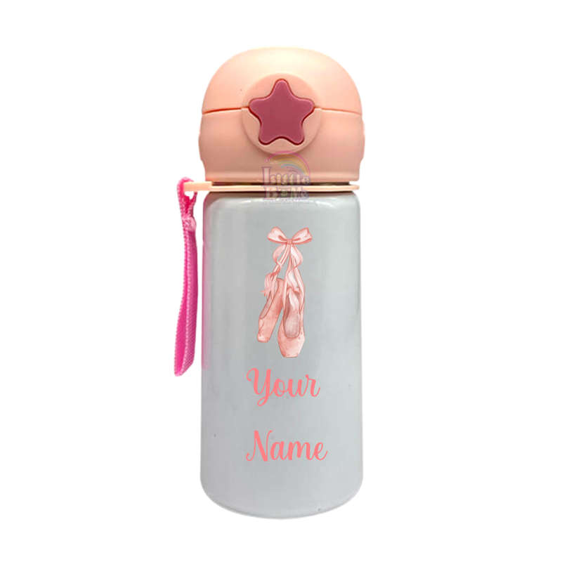 Personalized Star Straw Water Bottle - Ballet