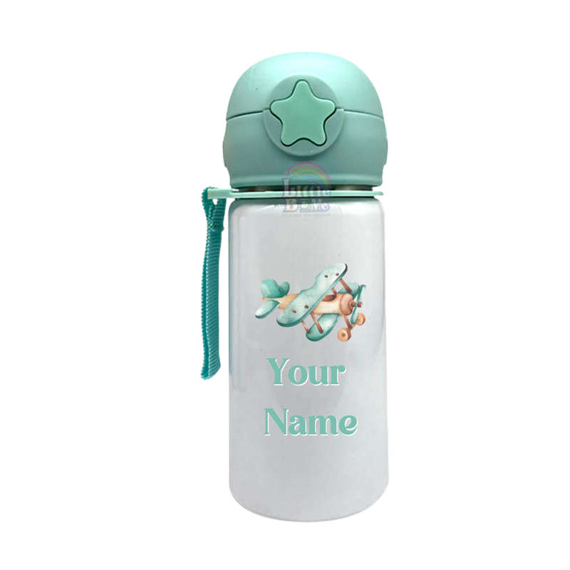 Personalized Star Straw Water Bottle - Plane