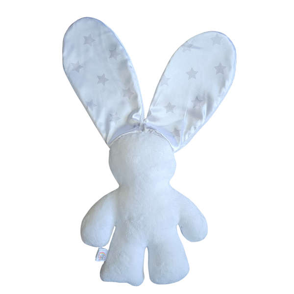 Personalized White and Grey Stars  Snuggle Bunny