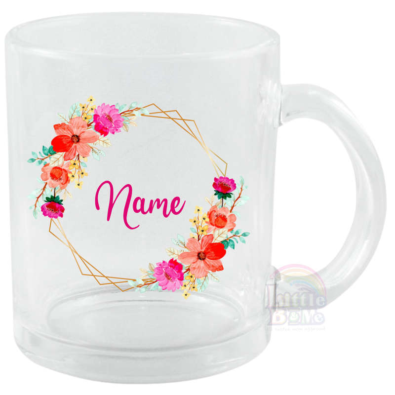 Personalized Clear Bright Floral Mug