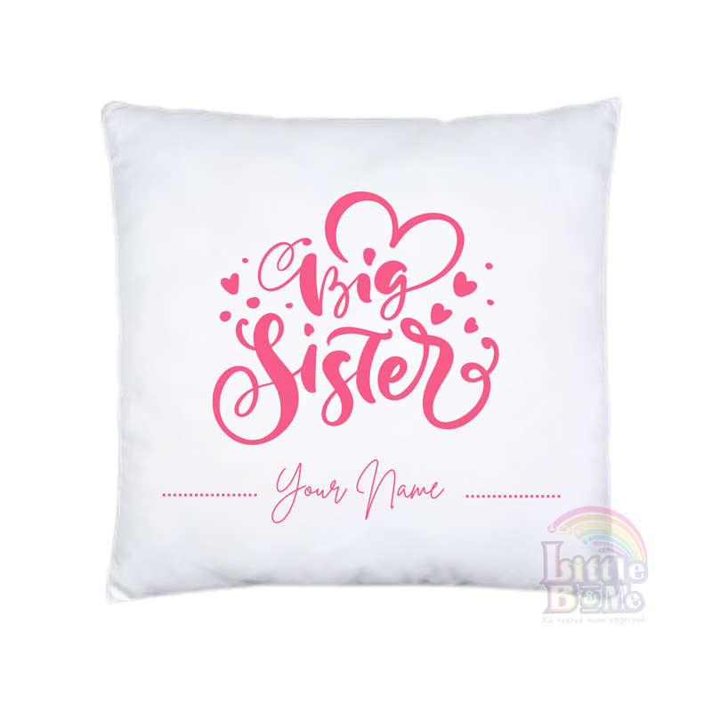 Personalized Birth Announcement Cushion Big Sister