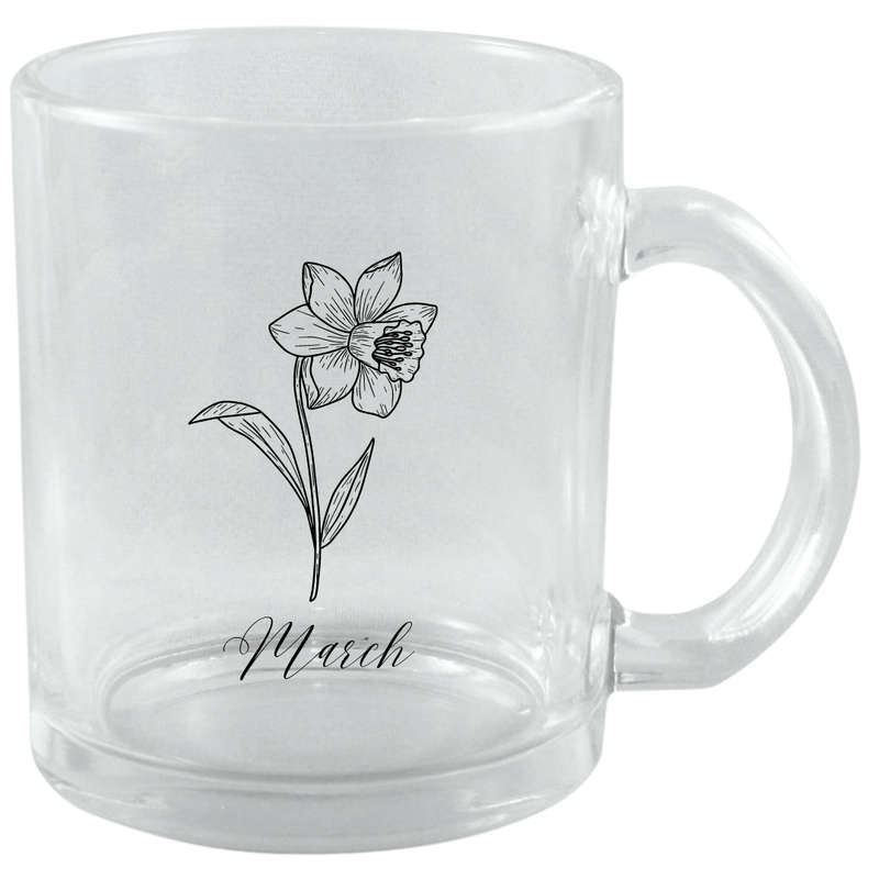 Personalized Clear Birth Month Mugs