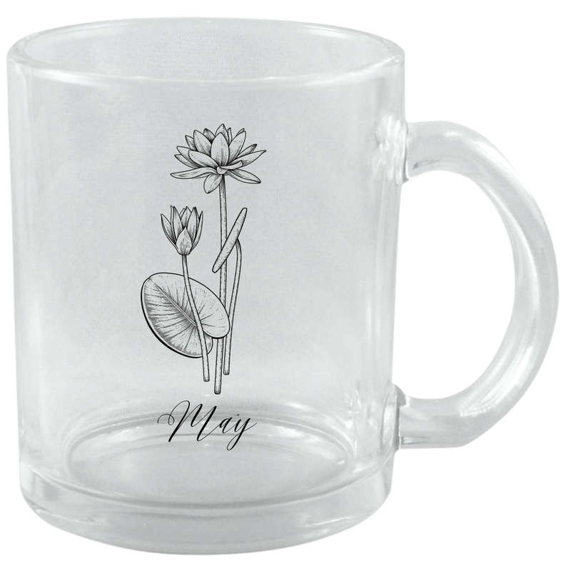 Personalized Clear Birth Month Mugs