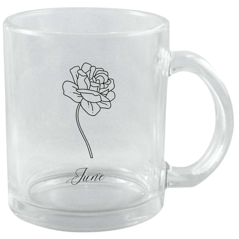 Personalized Clear Birth Month Mugs
