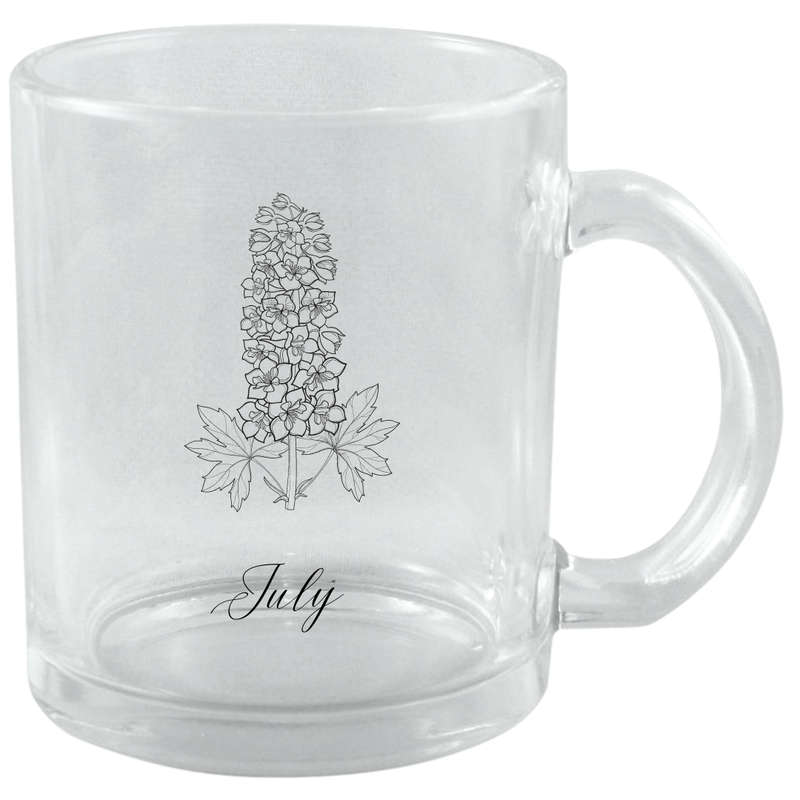 Personalized Clear Birth Month Mugs