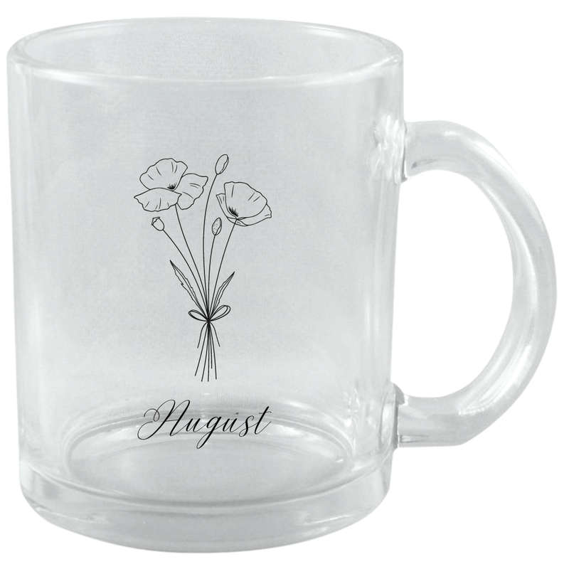 Personalized Clear Birth Month Mugs