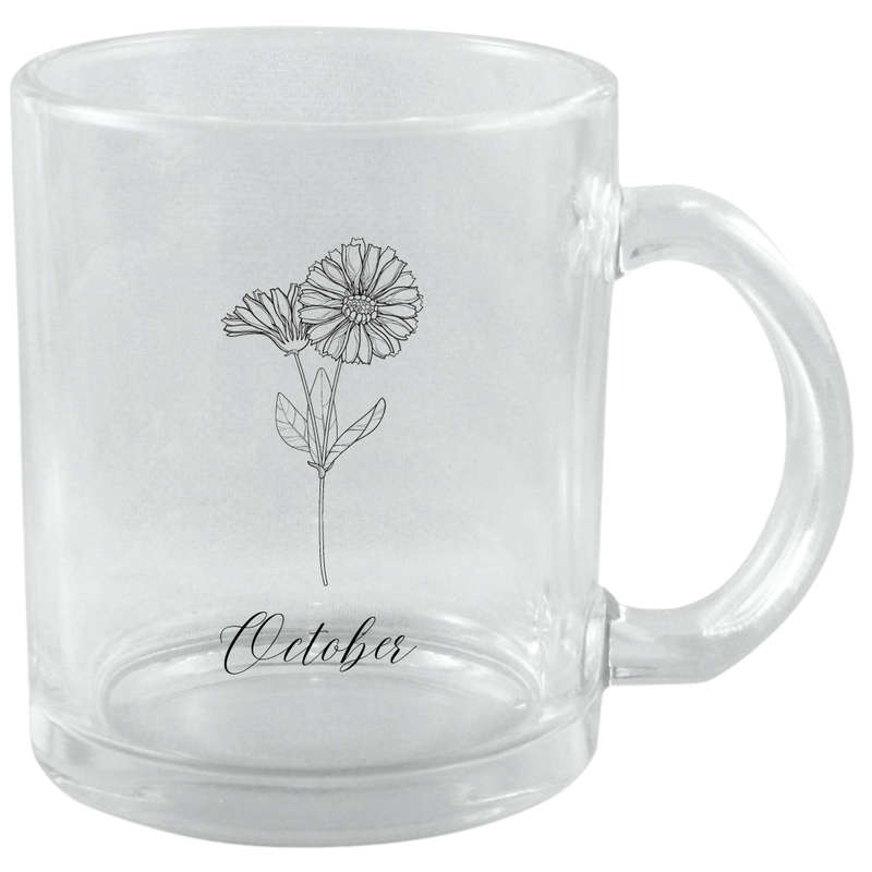 Personalized Clear Birth Month Mugs