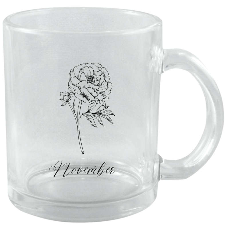 Personalized Clear Birth Month Mugs