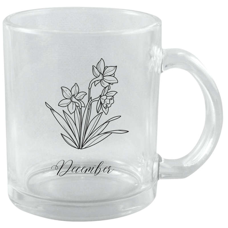 Personalized Clear Birth Month Mugs