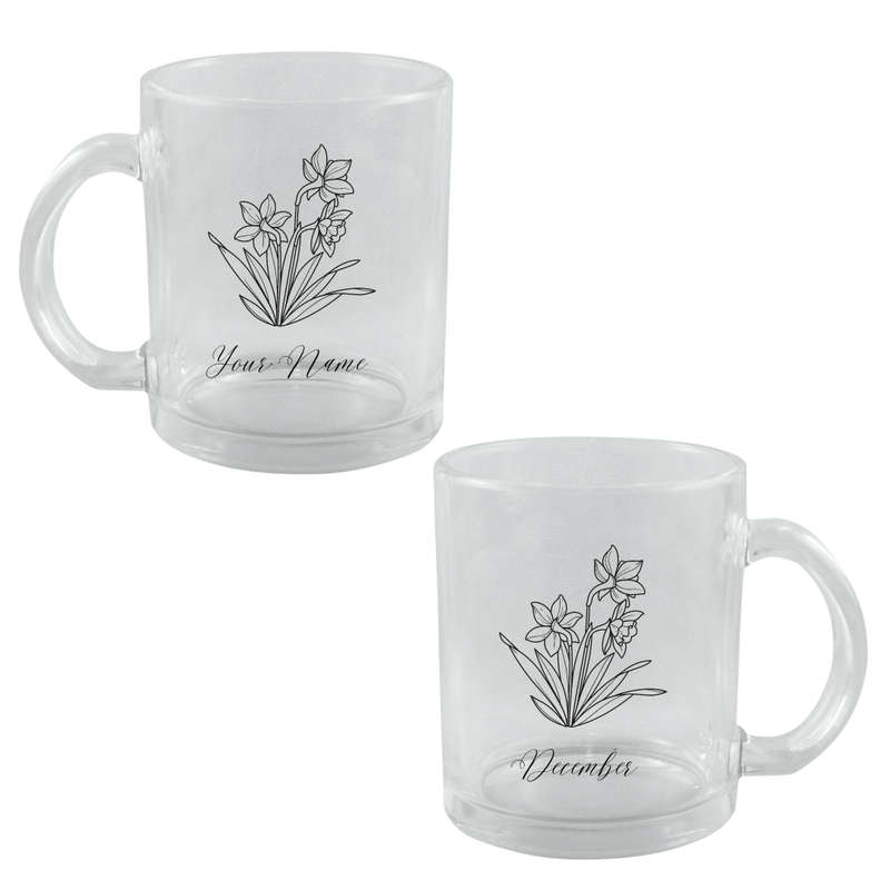 Personalized Clear Birth Month Mugs