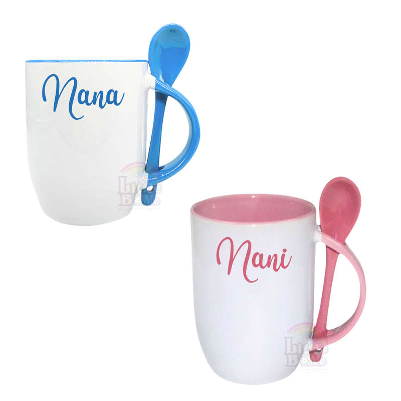 Personalized Mug With Spoon - Grandparents