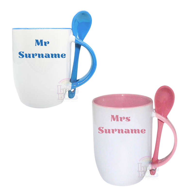 Personalized Mug With Spoon - Couples