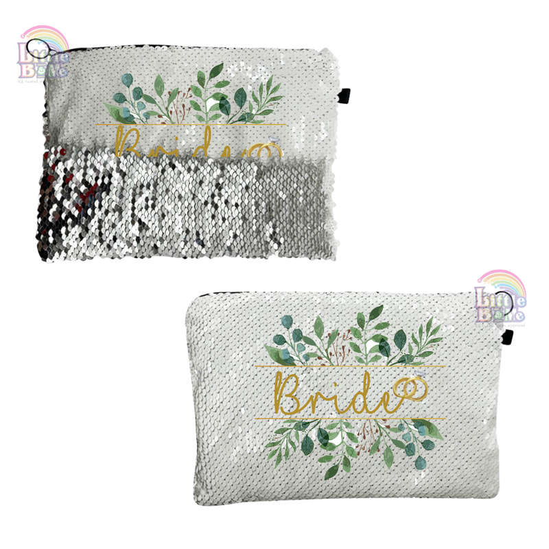 Personalized Sequin Cosmetic Bag- Bride