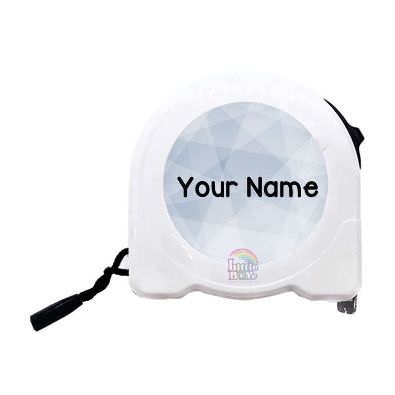 Personalized Tape Measure - Geometric Grey