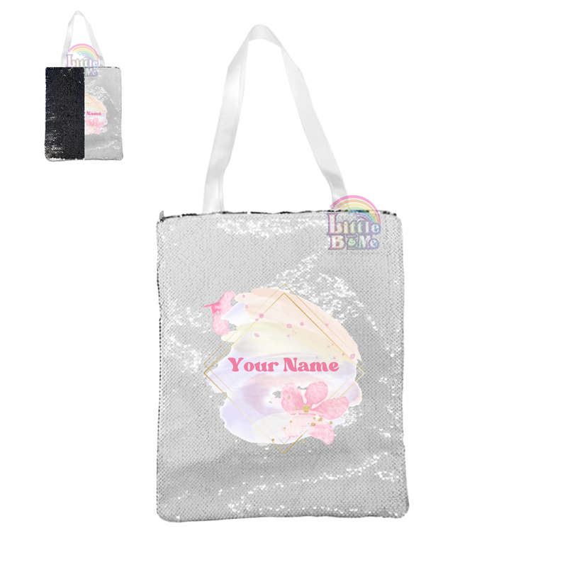 Personalized Sequin Tote Bag- Pastal