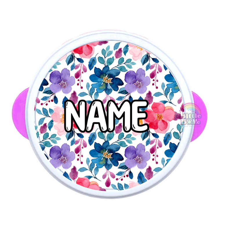 Personalized Round Lunch Box - Floral