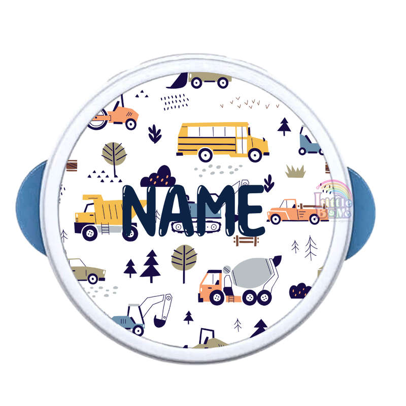 Personalized Round Lunch Box - Transport
