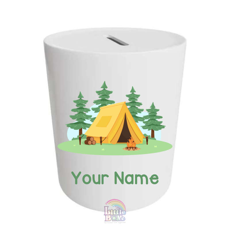 Personalized Money Box - Camping