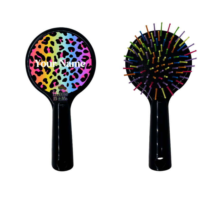 Personalized Hairbrush - Rainbow Leopard