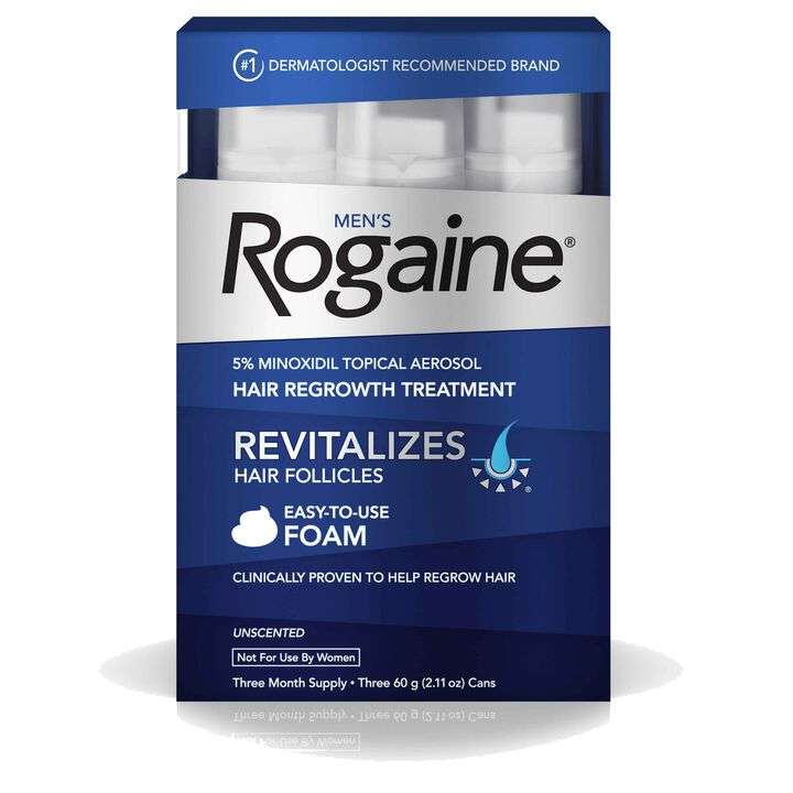 Rogaine 5% Minoxidil Foam for Men (3 Month Supply)