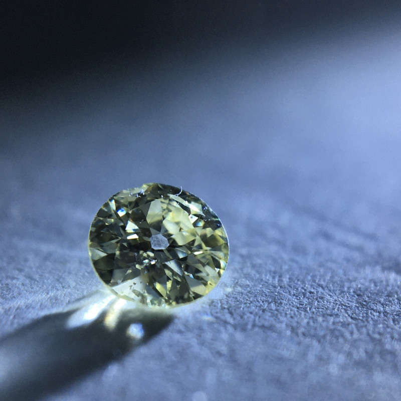 0.15 carat yellow old euro cut diamond