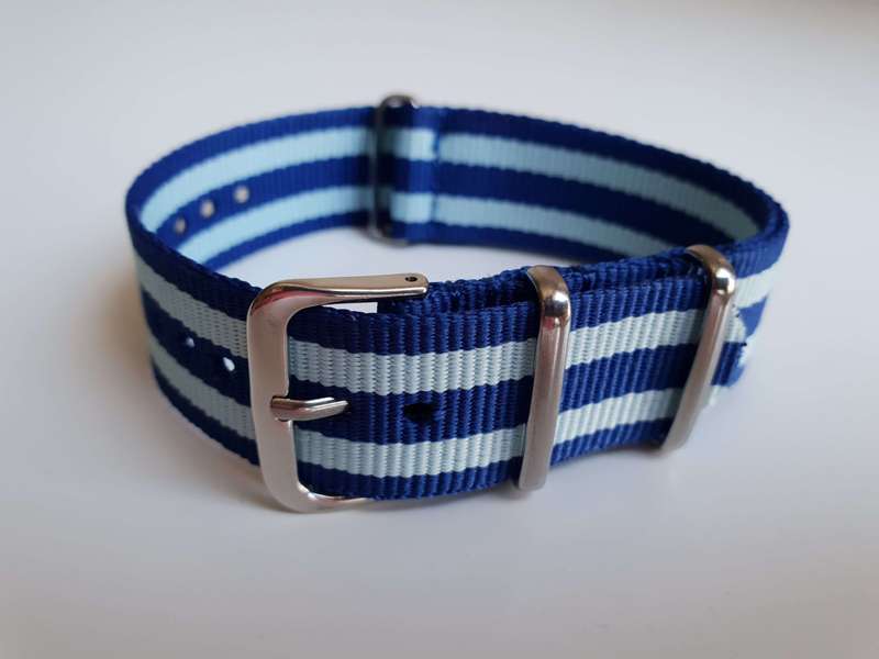 20mm Nato Watch Strap Blue/Light Blue
