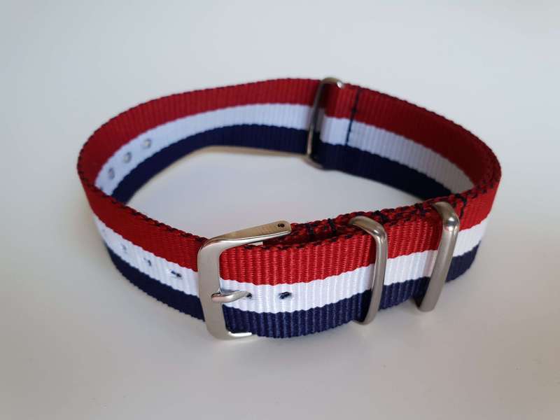 16mm Nato Watch Strap Red/White/Navy