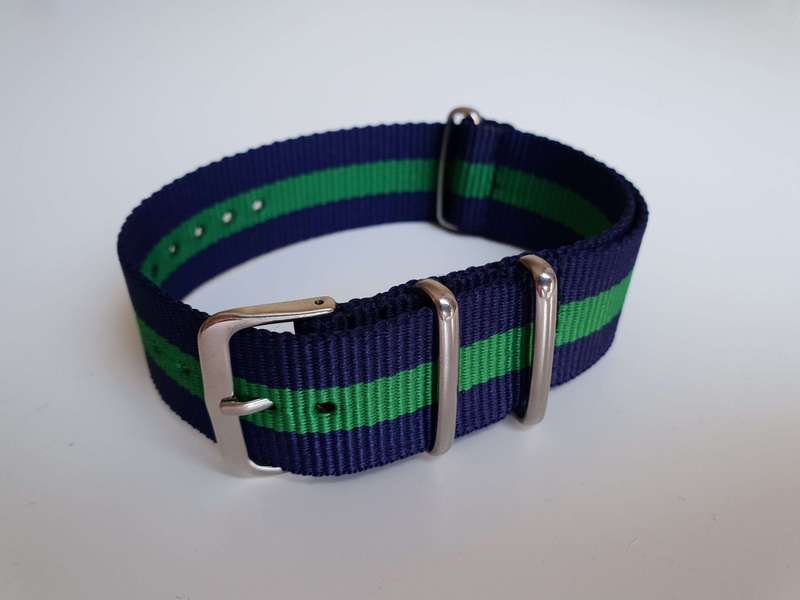 22mm Nato Watch Strap Navy/Green