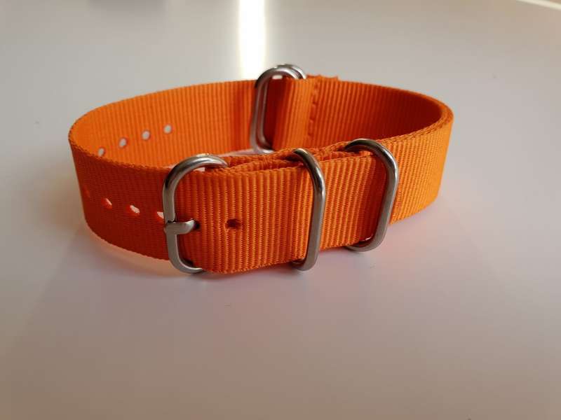 20mm Nato Watch Strap 5-Ring Orange