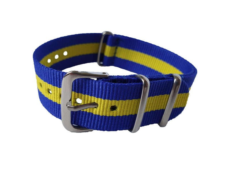 20mm Nato Watch Strap Blue/Yellow