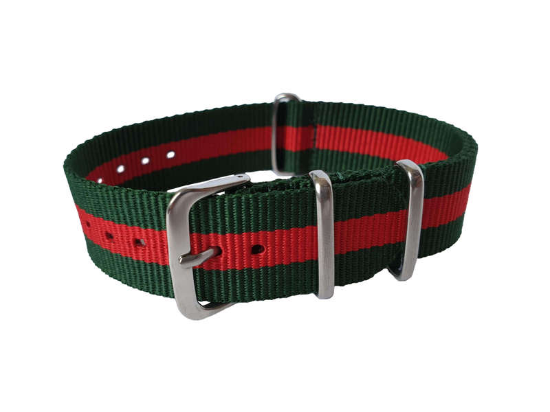 20mm Nato Watch Strap Green/Red
