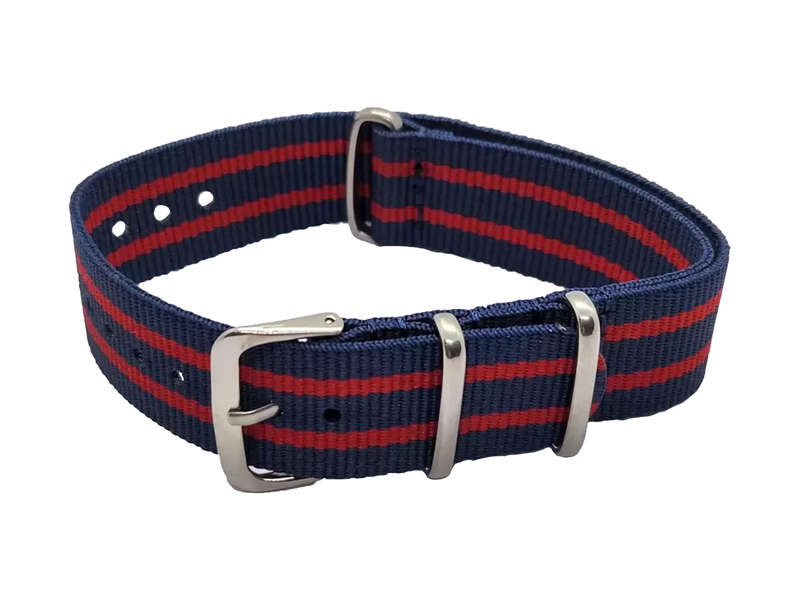20mm Nato Watch Strap Navy/Red V2